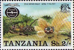 Stamp, Car going through Washout, Tanzania,  , Cars, Carsports