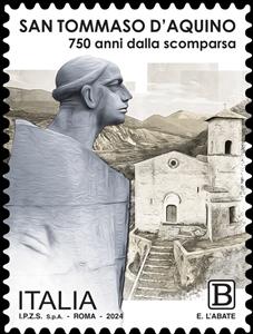 Stamp, Saint Thomas Aquinas, 750th Anniversary of Death, Italy,  , Famous People, Philosophers, Saints