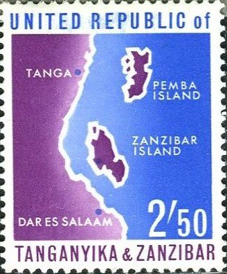 Map of Tanganjika and Sansibar