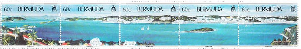 Se-tenant, Strip of 5, Hamilton Panaromas, Bermuda,  , Landscapes, Photographs