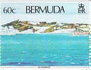 Stamp, St. George's, Hillside, ship, Bermuda,  , Landscapes, Photographs