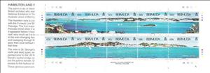 Booklet, Booklet pane of 2 strips of 5, Hamilton and St. George's Pan, Bermuda,  , Landscapes, Photographs