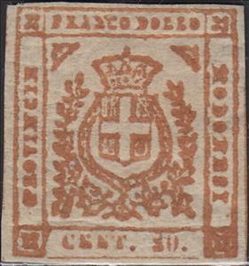 Stamp, Provisional Government, Modena,  , Coats of Arms, Crosses, Crowns and Coronets