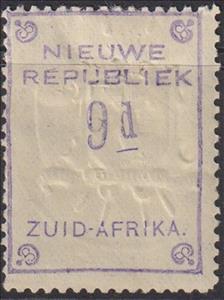 Stamp, Nieuwe Republiek, nominal value, New Republic,  , Letters (Alphabet), Numbers