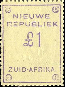 Stamp, Nieuwe Republiek, nominal value, New Republic,  , Letters (Alphabet), Numbers