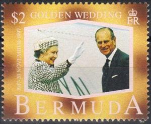 Stamp, Queen, Prince, Bermuda,  , Royalty