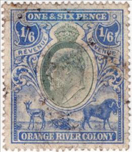 Stamp, King Edward VII, Orange Free State,  , Animals (Fauna), Antelopes, Buffaloes, Crowns and Coronets, Heads of State, Kings, Men, Royalty
