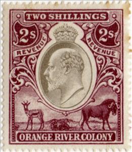Stamp, King Edward VII, Orange Free State,  , Animals (Fauna), Antelopes, Buffaloes, Crowns and Coronets, Heads of State, Kings, Men, Royalty