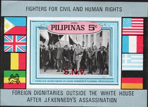 Souvenir Sheet, Kennedy Family, Philippines,  , Families, Famous People, Heads of State