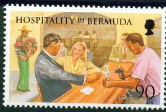 Singer, bartender, guests