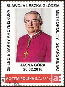 Stamp, 25th anniversary of the consecration of Archbishop Sławoj Le, Poland,  , Clergy