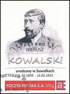 Stamp, Alfred Wierusz Kowalski born in Suwałki 11/10/1849 - 16/02/1, Poland,  , Famous People, Painters
