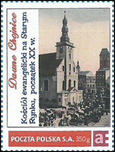 Former Chojnice Evangelical church in the Old Market Square,