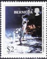 Stamp, Moon walk, Bermuda,  
