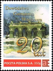 Stamp, Warsaw Garrison Command 20 years, Poland,  , Buildings, Government Buildings