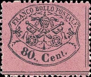 Stamp, Papal Arms, Roman States,  , Coats of Arms