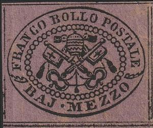 Stamp, Papal Arms, Roman States,  , Coats of Arms