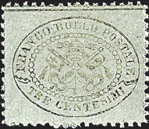 Stamp, Papal Arms, Roman States,  , Coats of Arms