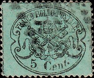 Stamp, Papal Arms, Roman States,  , Coats of Arms