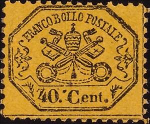 Stamp, Papal Arms, Roman States,  , Coats of Arms