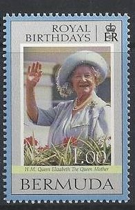 Stamp, Queen Mother, 100th, Bermuda,  , Royalty