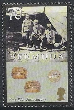 Stamp, Man with children, rings and pin, Bermuda,  
