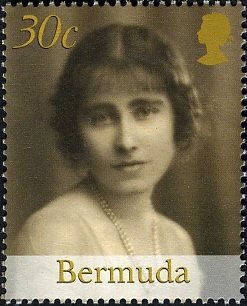 Stamp, Queen Mother Elizabeth without hat (sepia photograph), Bermuda,  , Royalty