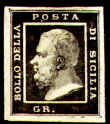 Stamp, Ferdinando II - No face value - Lesaché essay, Sicily,  , Famous People, Heads of State, Kings, Men