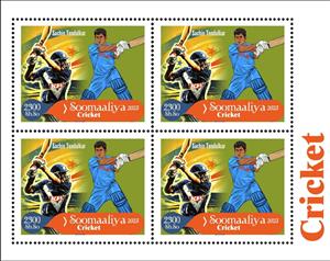 Mini Sheet, Cricket Players Sachin Tendulkar, Somalia,  , Cricket, Famous People, Sports