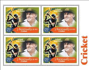 Mini Sheet, Cricket Players Sir Donald George Bradman, Somalia,  , Cricket, Famous People, Sports