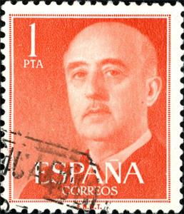 Stamp, Franco, General, Spain,  , Dictators, Famous People, Generals, Heads of State, Heads of State (Military), Men