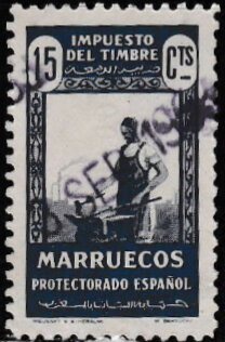 Stamp, Impuesto del timbre, Spanish Morocco,  , Metalworking, Professions