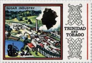 Stamp, Sugar Refinery Surcharged, Trinidad and Tobago,  , Factories, Industry