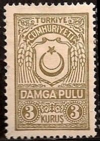 Stamp, Star and Crescent, Turkey,  , Cereals, Crescent (Moon), Stars