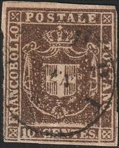Stamp, Provisional Government - Coat of Armas, Tuscany,  , Coats of Arms, Crowns and Coronets