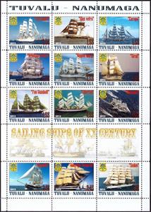 Mini Sheet, Cerlandet,Glaz Vetra,Europa,Kristian Radich,etc, Tuvalu, Nanumaga,  , Sailing Ships, Ships