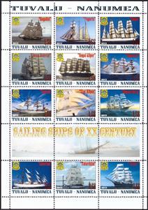 Mini Sheet, Royalist,Pogoria,Sedov,Cimon Bolevar,etc, Tuvalu, Nanumea,  , Sailing Ships, Ships