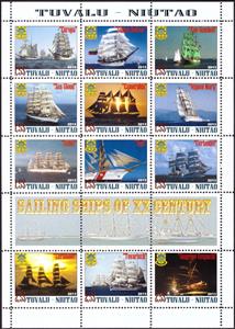Mini Sheet, Europa,Simon Bolivar,Fon Gumbolt,Sea Cloud,etc, Tuvalu, Niutao,  , Sailing Ships, Ships