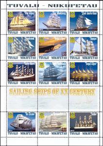 Mini Sheet, Star Kliper,Dar Mladziezy,Stad Amsterdam,etc, Tuvalu, Nukufetau,  , Sailing Ships, Ships