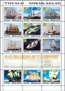 Mini Sheet, De Elcano, Sedov, Dar Mladziezy, etc, Tuvalu, Nukulaelae,  , Sailing Ships, Ships