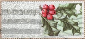 Stamp, Holly (Ilex aquifolium), United Kingdom of Great Britain & Northern Ireland,  , Christmas, Fruits and Berries, Plants (Flora), Trees