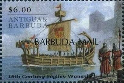 13th-century English Warship - Overprinted