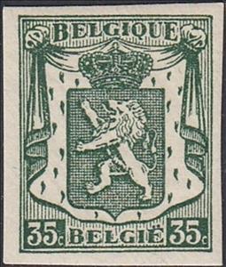Stamp, Small Coat of Arms, Belgium,  , Coats of Arms, Heraldic Animals, Лев