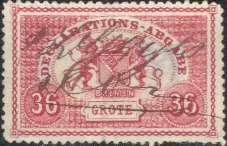 Stamp, Declarations, Bremen,  , Coats of Arms, Keys, Лев