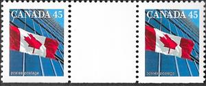 Gutter Pairs, Canadian Flag - Gutter Pair Straight Edge Bottom, Canada,  , Flags