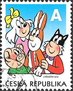 Stamp, Cloverleaf (Čtyřlístek), Czech Republic,  , Cartoons, Comics, Fairy Tales