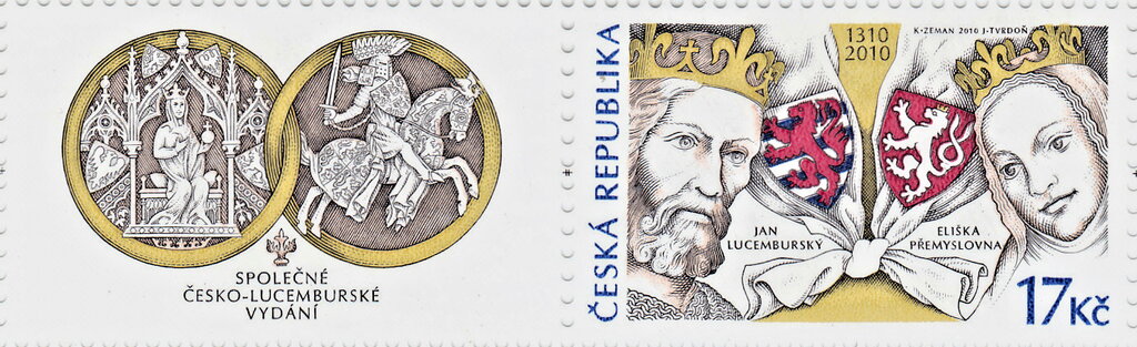 Jan Lucemburský and his wife Eliška Přemyslovna