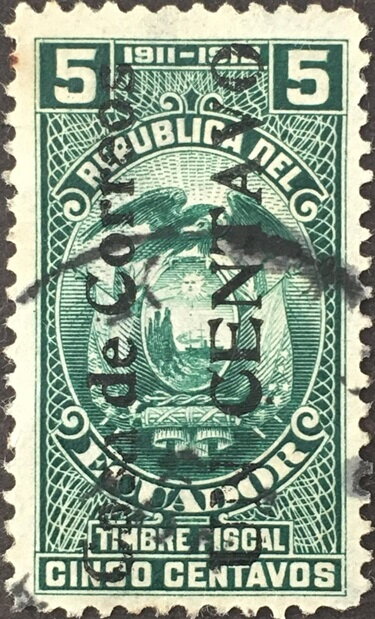Revenue stamp, overprinted