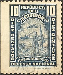 Stamp, Symbols of Defence, Ecuador,  , Aircraft, Aviation, Military Forces, Warships