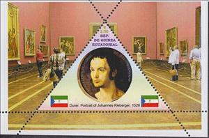 Souvenir Sheet, Portrait of Johannes Kleberger by Albrecht Durer, Equatorial Guinea,  , Art, Painters, Paintings